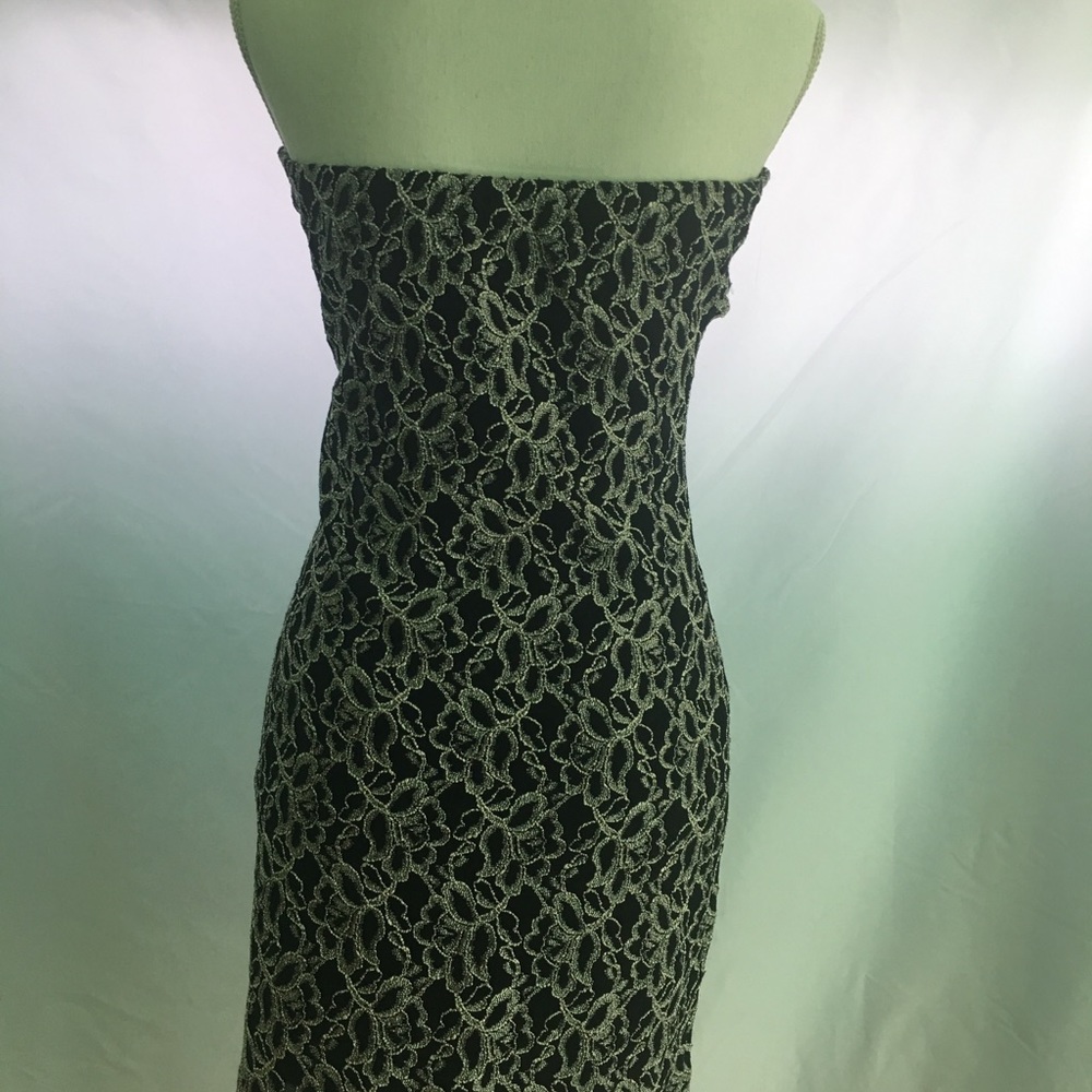 Sexy Strapless Black & White Lace Dress - Picture 2 of 5